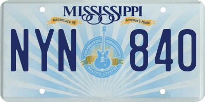 MS license plate NYN840