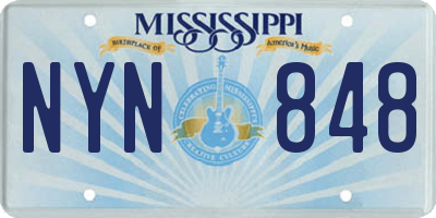 MS license plate NYN848