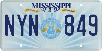 MS license plate NYN849
