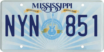 MS license plate NYN851