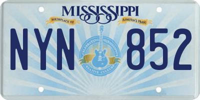 MS license plate NYN852