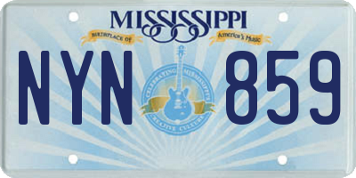MS license plate NYN859