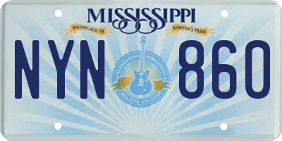 MS license plate NYN860