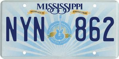 MS license plate NYN862