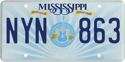 MS license plate NYN863
