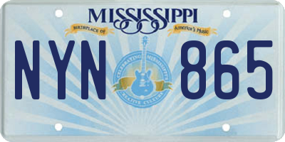 MS license plate NYN865