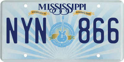 MS license plate NYN866