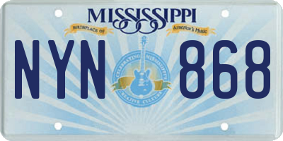 MS license plate NYN868