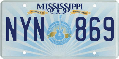 MS license plate NYN869