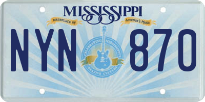 MS license plate NYN870