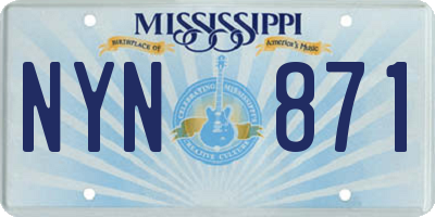 MS license plate NYN871