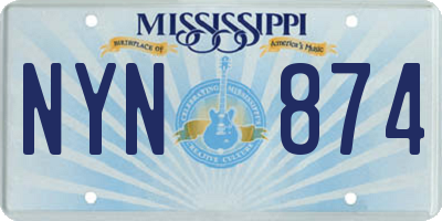 MS license plate NYN874