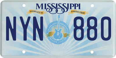 MS license plate NYN880