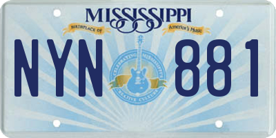 MS license plate NYN881