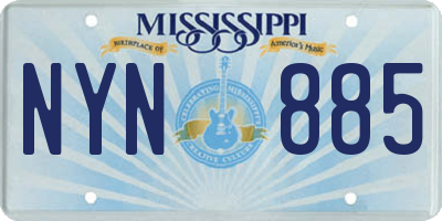 MS license plate NYN885