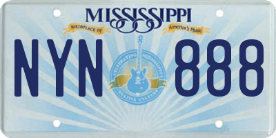 MS license plate NYN888