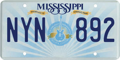 MS license plate NYN892