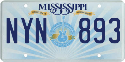 MS license plate NYN893