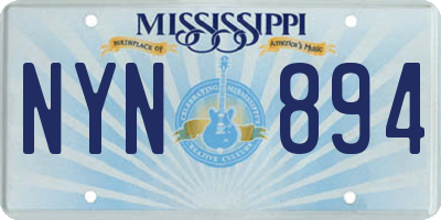 MS license plate NYN894