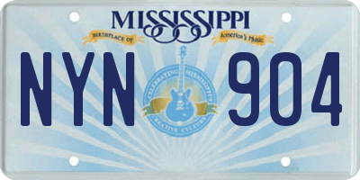 MS license plate NYN904