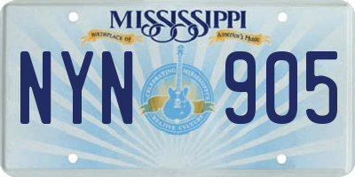 MS license plate NYN905
