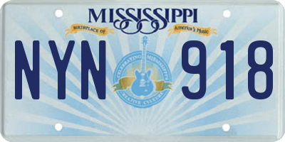 MS license plate NYN918