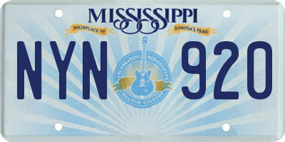 MS license plate NYN920