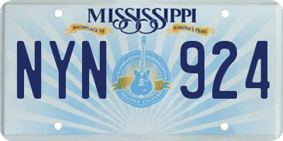 MS license plate NYN924