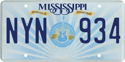 MS license plate NYN934