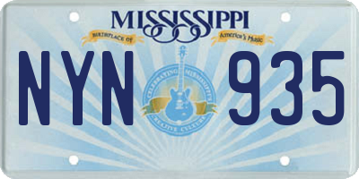 MS license plate NYN935