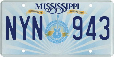 MS license plate NYN943