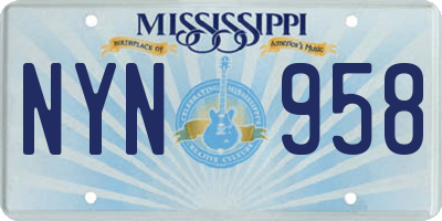MS license plate NYN958
