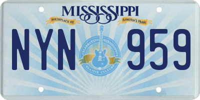 MS license plate NYN959