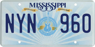 MS license plate NYN960