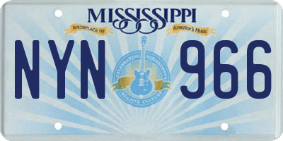 MS license plate NYN966
