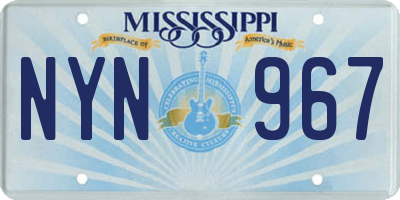 MS license plate NYN967