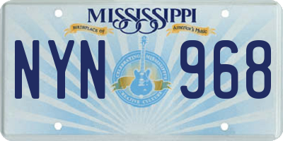 MS license plate NYN968