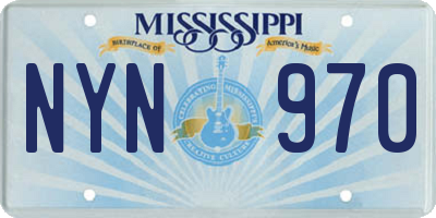 MS license plate NYN970
