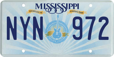 MS license plate NYN972