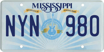 MS license plate NYN980