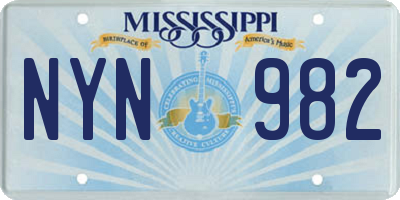 MS license plate NYN982