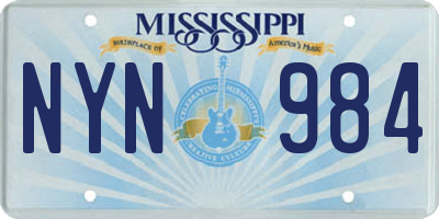 MS license plate NYN984