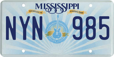 MS license plate NYN985