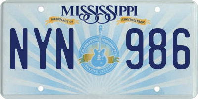 MS license plate NYN986