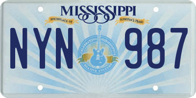 MS license plate NYN987