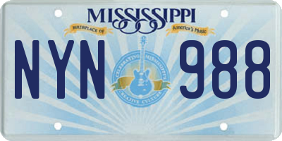 MS license plate NYN988