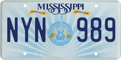 MS license plate NYN989