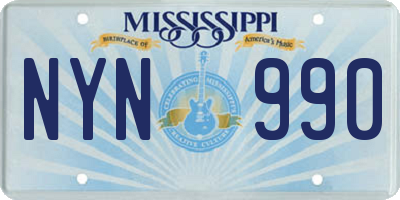 MS license plate NYN990