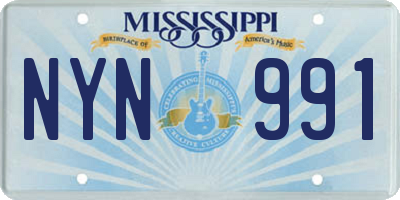 MS license plate NYN991