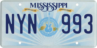 MS license plate NYN993